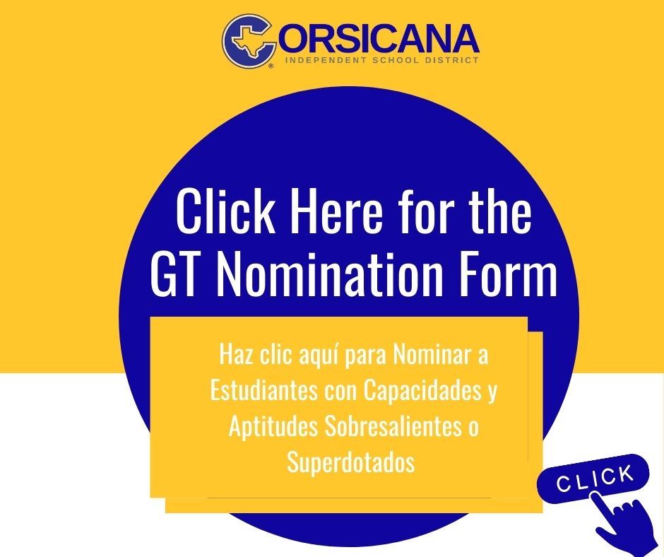  Corsicana ISD Gifted and Talented Nomination Form